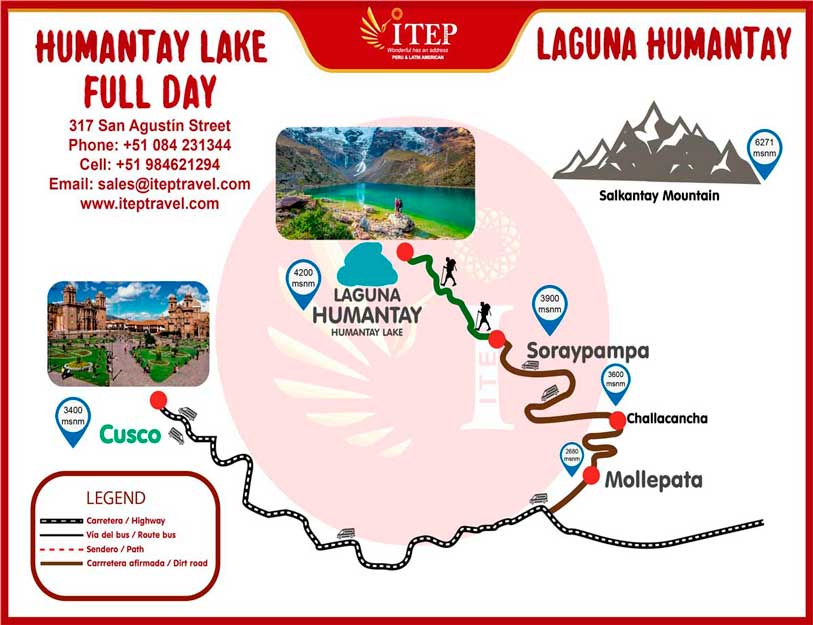 Mapa - Dia 1: Cusco - Soraypampa “Lagoa Humantay”