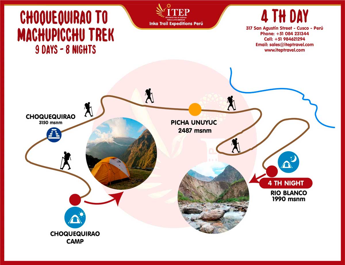Map - Day 4: Choquequiraw | Choquequiraw Pass- Rio Blanco- Maizal Map - Day 4: Choquequiraw | Choquequiraw Pass- Rio Blanco- Maizal