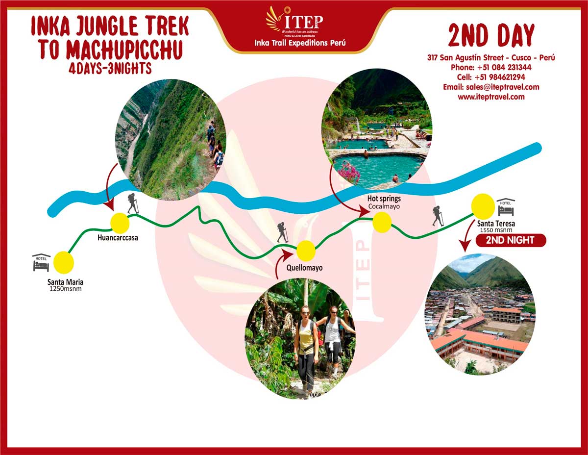 Map - Day 2: Santa Maria - Inca Trail – Cocalmayo Map - Day 2: Santa Maria - Inca Trail – Cocalmayo