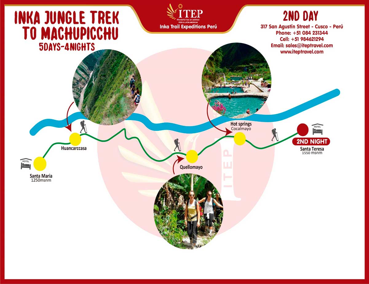 Map - Day 2: Santa Maria - Inca Trail – Cocalmayo Map - Day 2: Santa Maria - Inca Trail – Cocalmayo