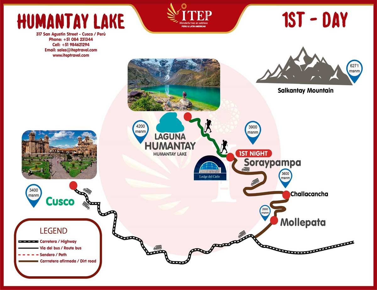 Map - Day 1: Cusco to Soraypampa Map - Day 1: Cusco to Soraypampa